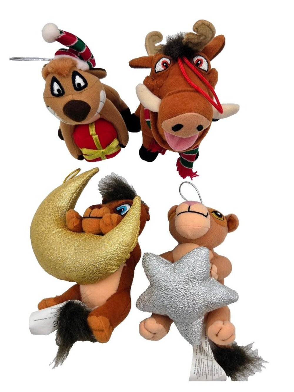 Simba Kovu Timon Pumbaa Disney Christmas Ornaments Holiday Plush Toy Star Silver